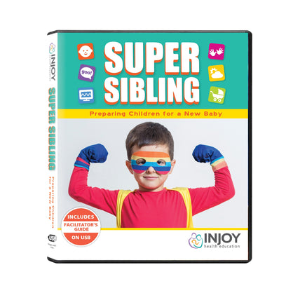 InJoy's Super Sibling USB video program available from Childbirth Graphics, sibling preparation teaching materials, 71514