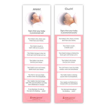 signs that your baby is positioned well bookmark, breastfeeding tips, breast feeding, Amy Spangler, Childbirth Graphics, 23349