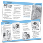 20 great reasons to breastfeed 2-color illustrated pamphlet in Spanish inside and outside image shown, encourage new moms to breastfeed, Childbirth Graphics, 38546