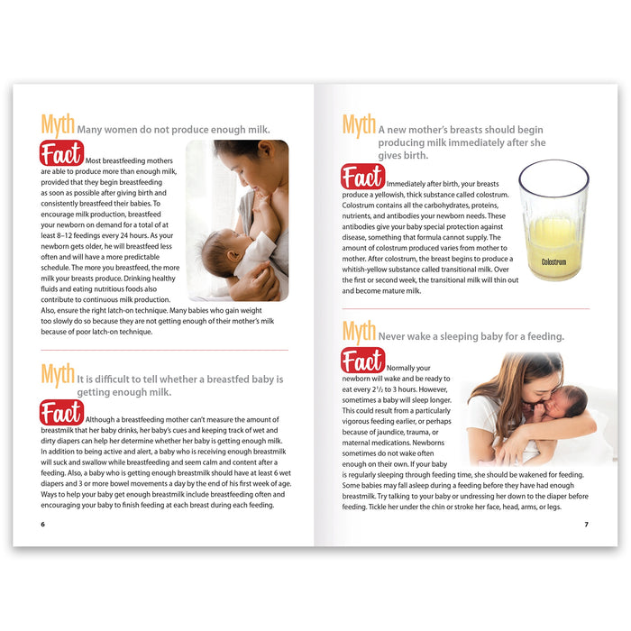 Myths & Facts About Breastfeeding Booklet, breastfeeding education materials for new mothers, Childbirth Graphics, 40338