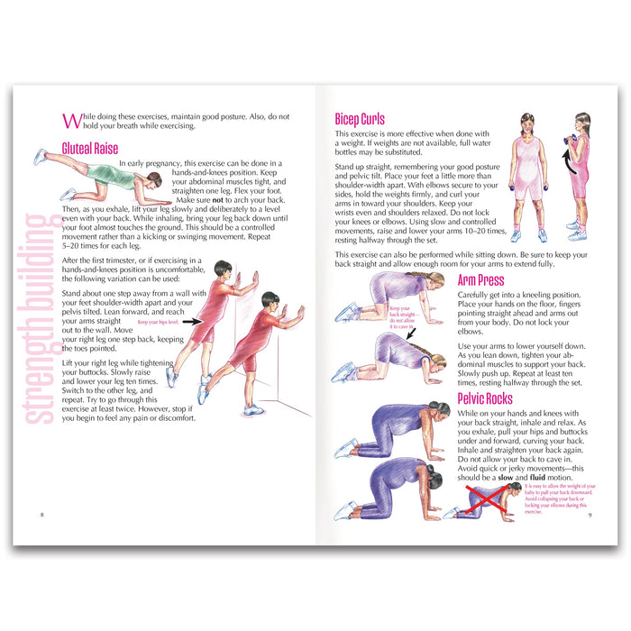 Exercises for a Healthy Pregnancy Booklet, pregnancy education 16-page illustrated booklet, Childbirth Graphics, 40401