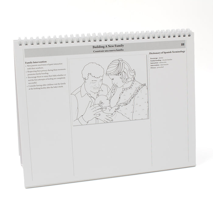 Childbearing: The Classic Series Desk Version Flip Chart, images of family chart teaching notes, Childbirth Graphics, 50702