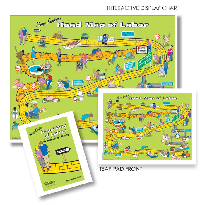 Penny Simkin's Road Map of Labor Package, childbirth education chart, tear pad, and guide, Childbirth Graphics, 50760