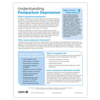 Understanding Postpartum Depression Tear Pad by Childbirth Graphics, English side of educational handout for new moms, 52540
