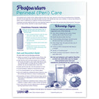 Perineal Care Tear Pad, women's postpartum education tear pad, English care instructions, Childbirth Graphics, 52558