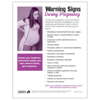 Warning Signs During Pregnancy tear pad, childbirth and prenatal teaching tools, English side, Childbirth Graphics, 52613