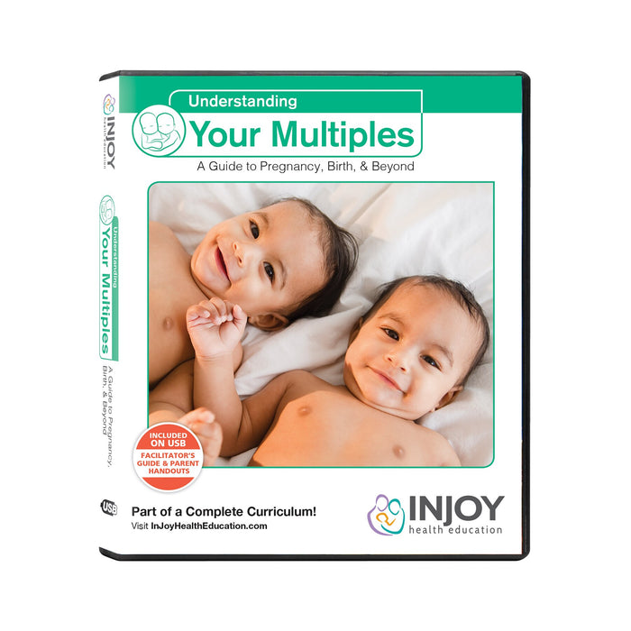 InJoy's Understanding Multiples USB video program available at Childbirth Graphics, childbirth teaching materials, 71509
